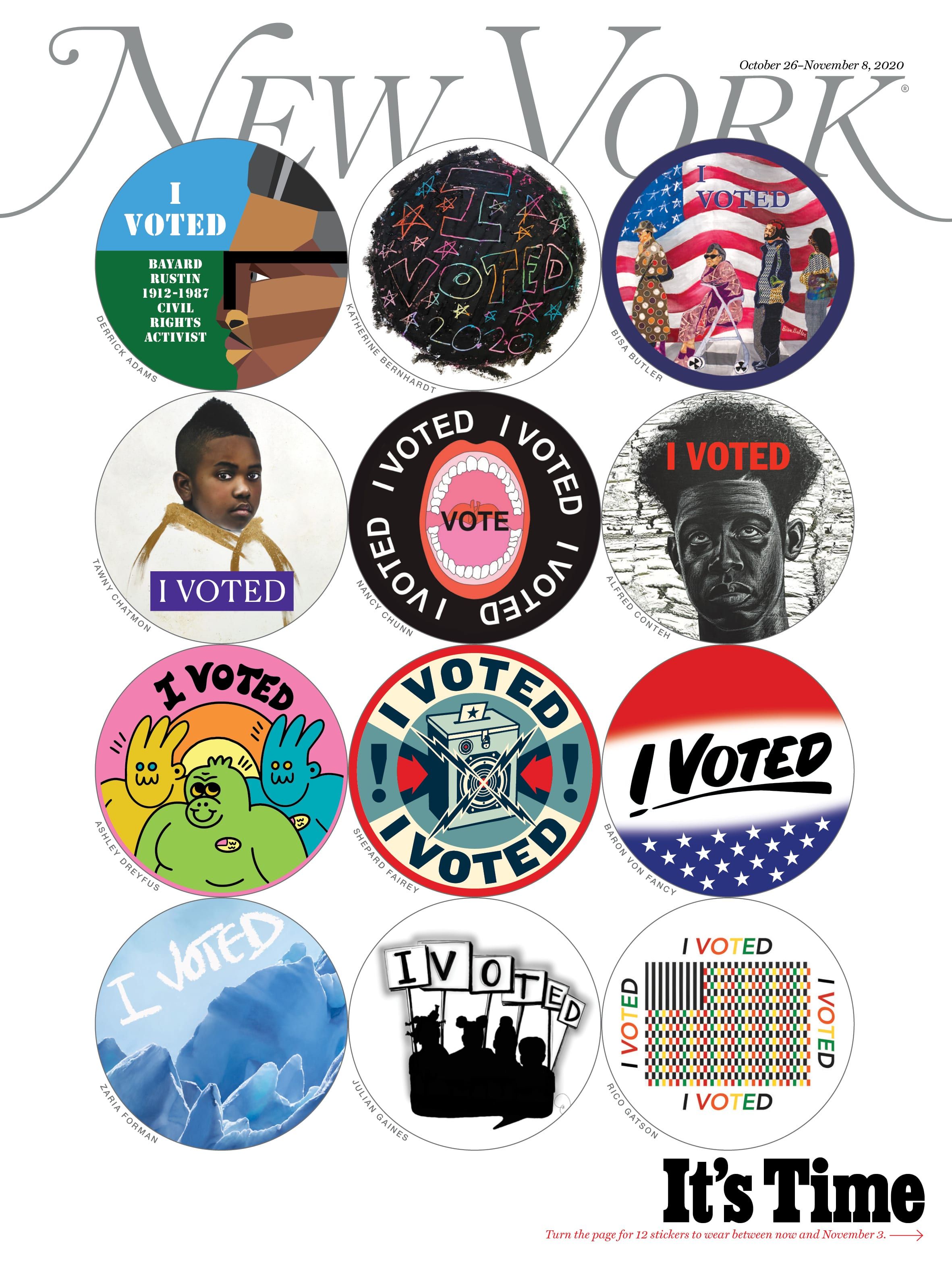 Artiștii au proiectat autocolante unice „Am votat” pentru persoanele care votează absente