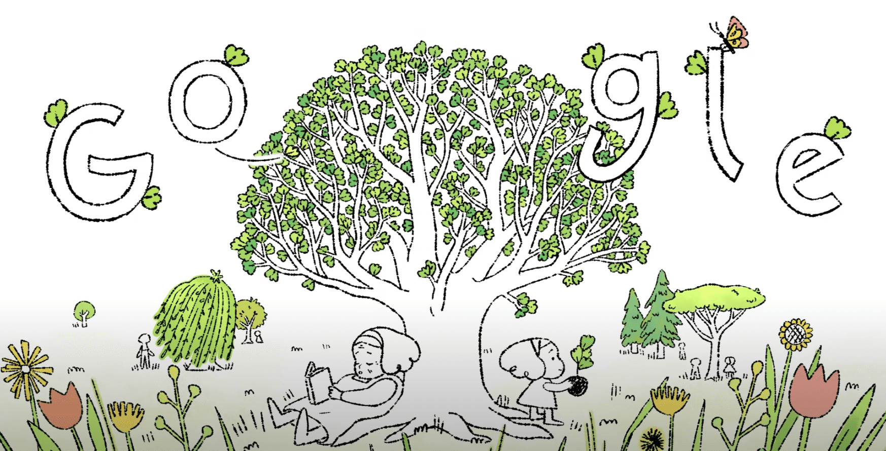 Google Doodle วันคุ้มครองโลกวันนี้เน้นย้ำความสำคัญของการปลูกต้นไม้