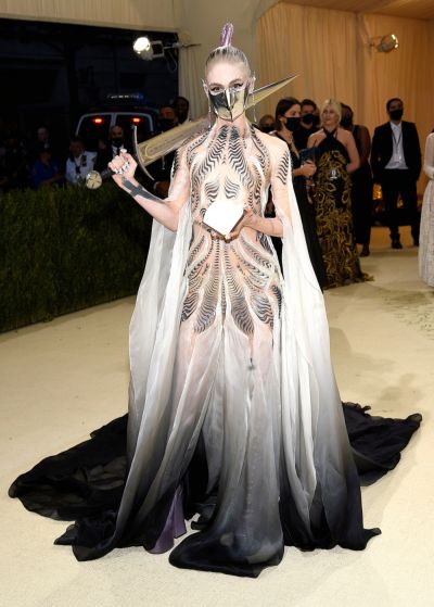   Grimes osallistuu Metropolitan Museum of Art -museoon's Costume Institute benefit gala celebrating the opening of the "In America: A Lexicon of Fashion" exhibition, in New York
2021 MET Museum Costume Institute Benefit Gala, New York, United States - 13 Sep 2021