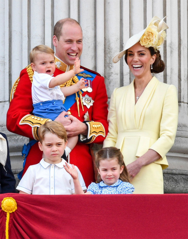  Prințul William, Catherine Ducesa de Cambridge, Prințul Louis, Prințul George, Prințesa Charlotte
Ceremonia Trooping the Color, Londra, Marea Britanie - 08 iunie 2019