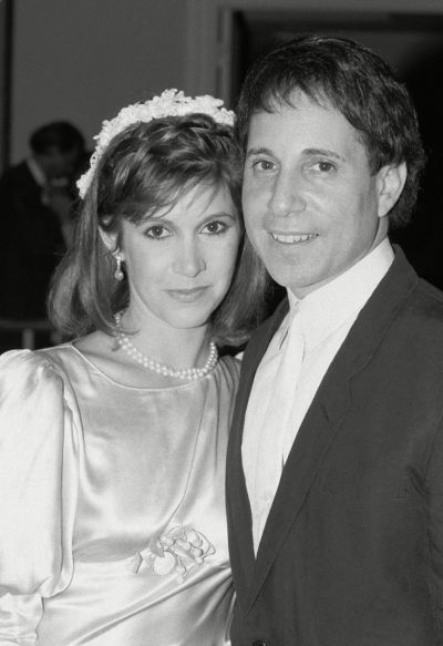   Paul Simon și Carrie Fisher la nunta lor