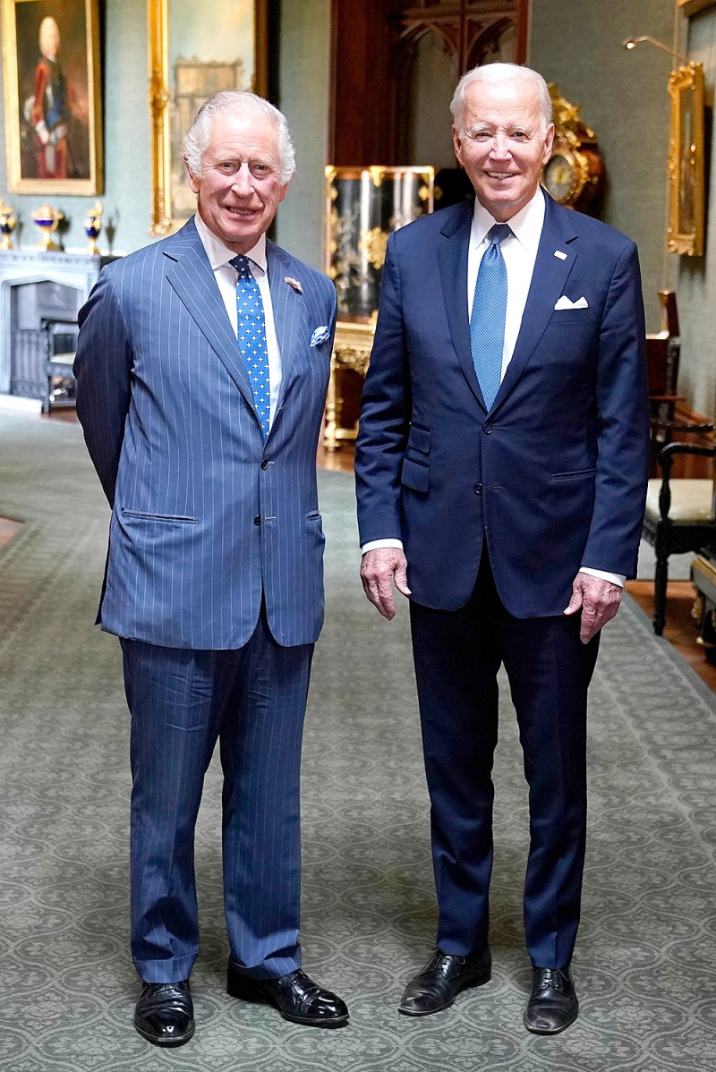   El rei Carles III i el president dels Estats Units Joe Biden al Gran Corredor del castell de Windsor, Berkshire, durant el president Biden's visit to the UK.
King Charles III meets with US President Joe Biden, Windsor Castle, UK - 10 Jul 2023