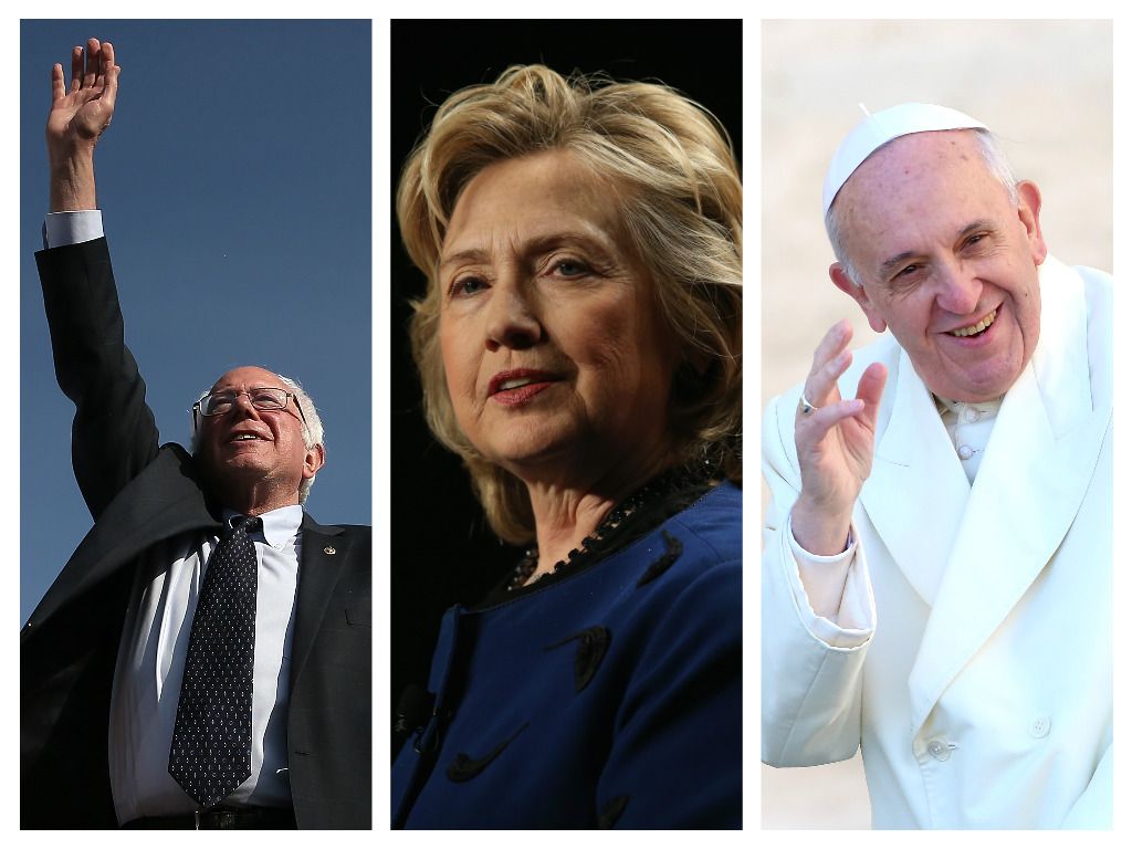 Bernie Sanders, Hillary Clinton și papa Francisc
